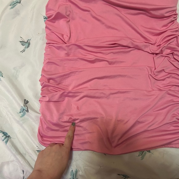 Bubblegum Pink Ruched Bodycon Skirt - Picture 6 of 8